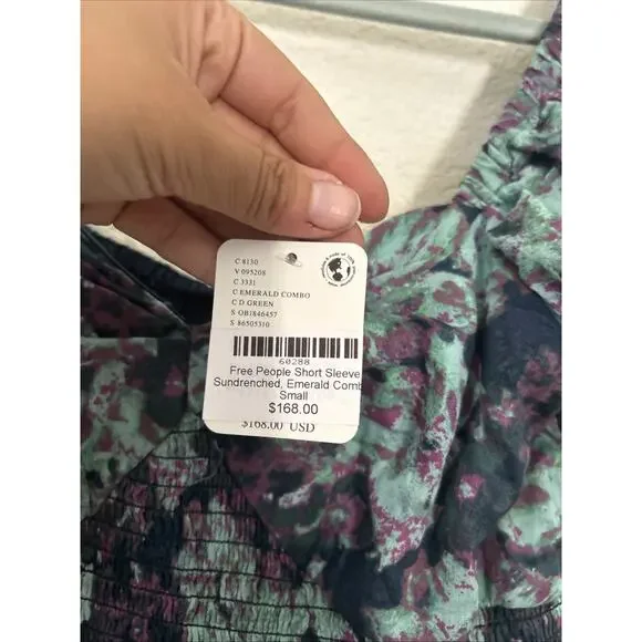 Free People Sundrenched Floral Tiered Maxi Sundress Small S NEW $168 - Picture 5 of 7